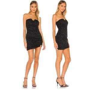Camila Coelho Araceli Black Mini Dress Shimmer Glitter Cocktail Evening Size L